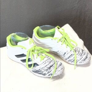 adidas Copa White Athletic Shoes with Neon Green Accents